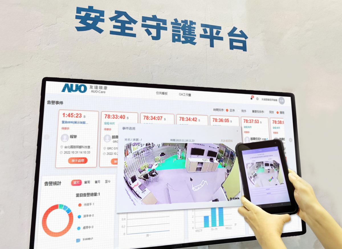 世界杯官方网站入口颐康整合软硬件包含跌倒侦测、智能床垫和紧急呼叫管理等，透过安全守护平台进行IoT设备统一监控与管理，提供长照场域落实安全守护方案
